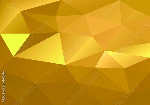 Beautiful gold abstract background with geometric shapes. Gold crystal abstract pattern. Business Design Templates.Magic rich glowing background. 3D luxury flat lay style. Vector illustration