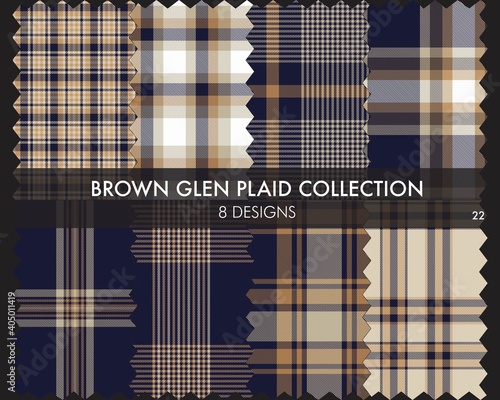 Brown Glen Plaid Tartan Seamless Pattern Collection