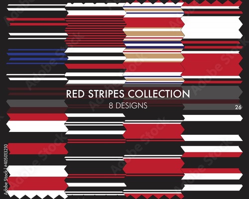 Red Stripe Seamless Pattern Collection