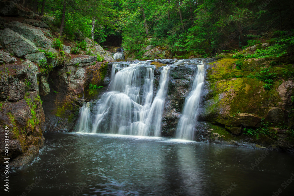 Waterfall in the forest: Doane's Falls, MA, USA