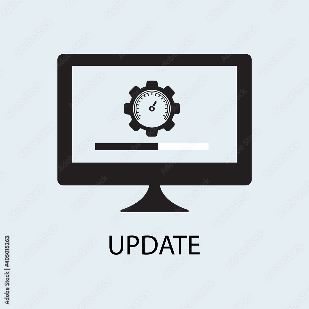 Data update or synchronize with bar process icon flat design vector illustration.Eps10. Data update or synchronize with bar process icon flat design vector illustration.Eps10.