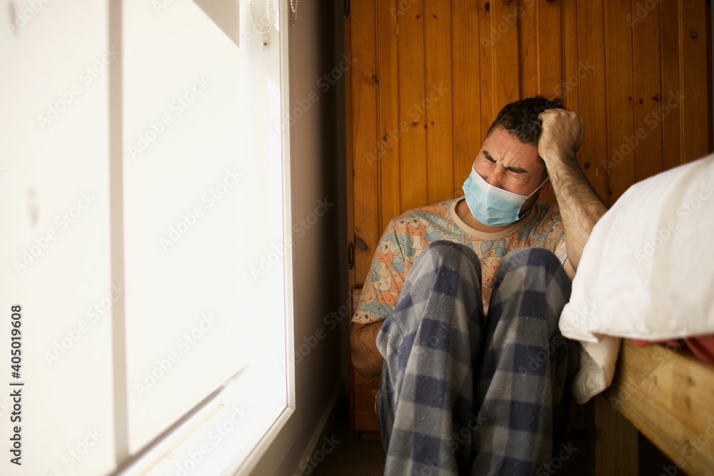 a person isolated for coronavirus at home a person isolated for coronavirus at home
