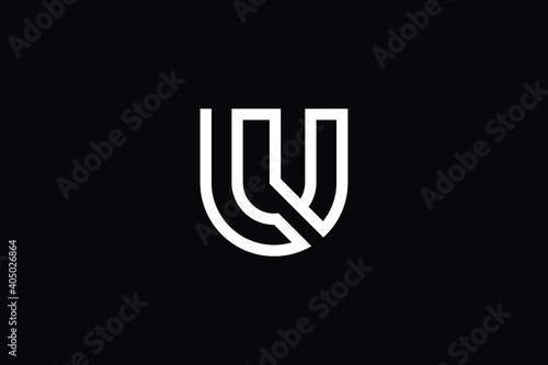 LU logo letter design on luxury background. UL logo monogram initials letter concept. LU icon logo design. UL elegant and Professional letter icon design on black background. L U UL LU photo