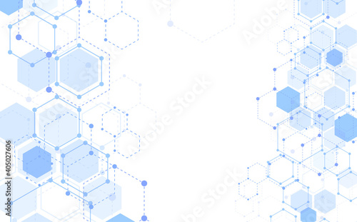 Molecular structure abstract tech background. Medical design. Vector illustration