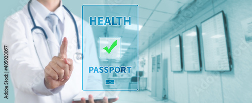 Doctor and health passport . Healthcare And Medicine concept.