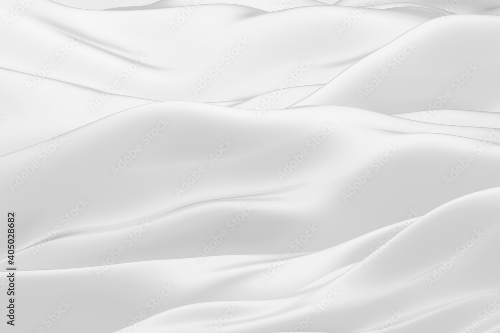 Abstract background 3D Render White Smooth Minimal Texture. Minimalist White Background Three-dimensional Simple Background.