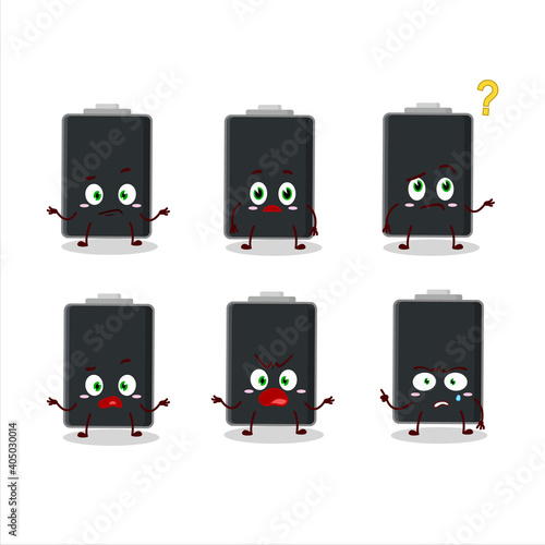 Cartoon character of empty battery with what expression