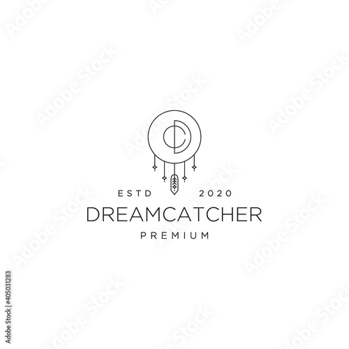 initial letter dc and dreamcatcher symbol logo illustration Premium Vector