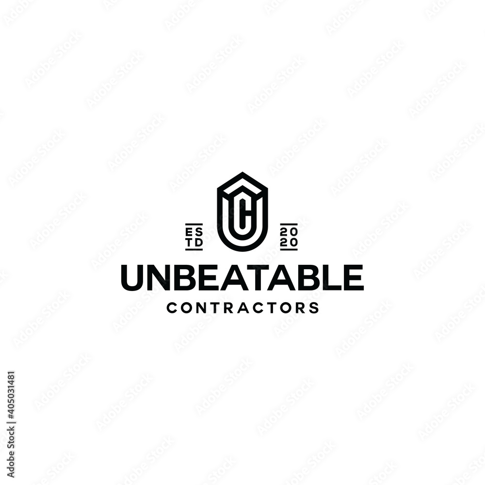 initial letter uc logo for contractor illustration Premium Vector