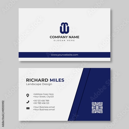 Modern professional business card purple and white business card 