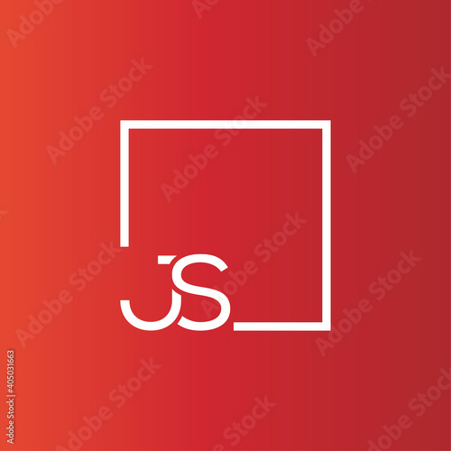 Creative initial letter JS square logo design concept vector