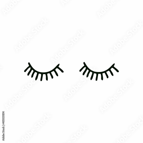 eyelashes drawn in the style of doodle.