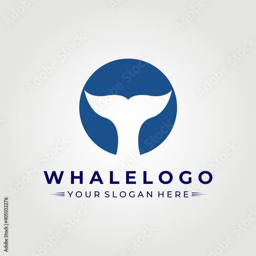 Blue whale logo vector illustration design graphic