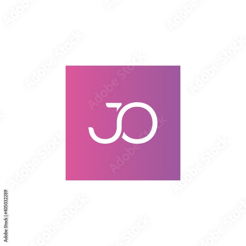 Creative initial letter JO square logo design concept vector