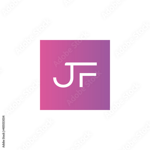 Creative initial letter JF square logo design concept vector