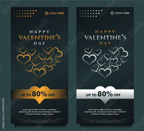 happy Valentine s day sale banner template with luxury  background