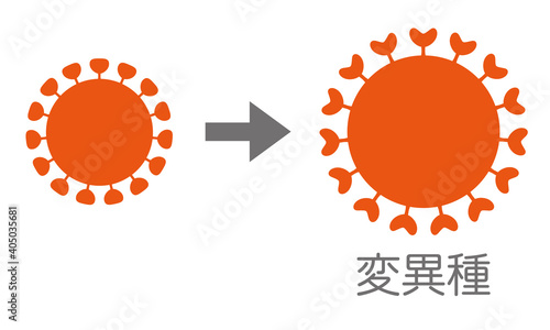 新型コロナウイルスの変異種　ベクターイラスト