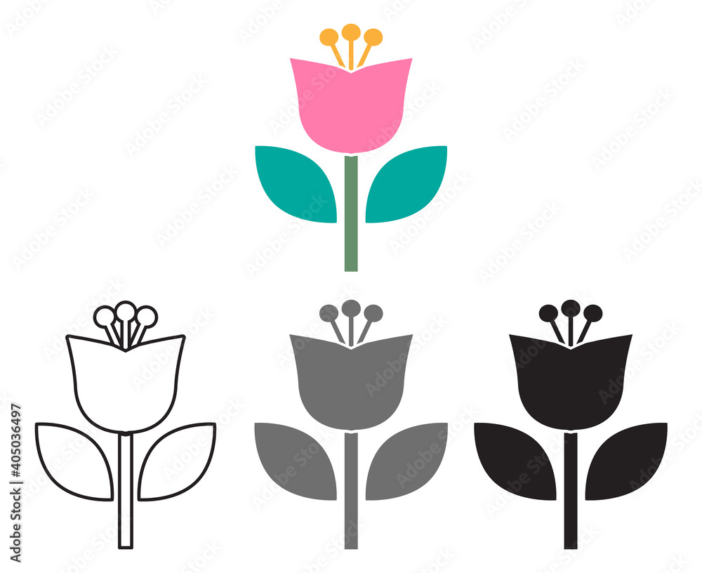 flower icon set flower icon set