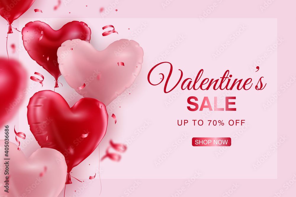 Valentine's day sale banner template