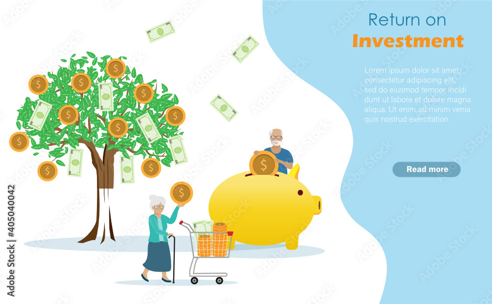 vetor-de-senior-couple-enjoy-harvesting-money-from-gold-coins-tree-in