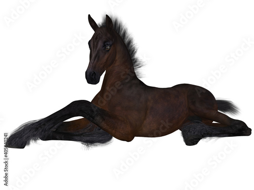 3d render of a young foal