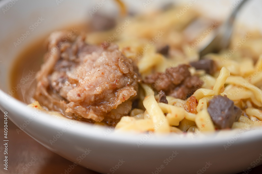 rice noodles with spicy pork sauce rice noodles with spicy pork sauce