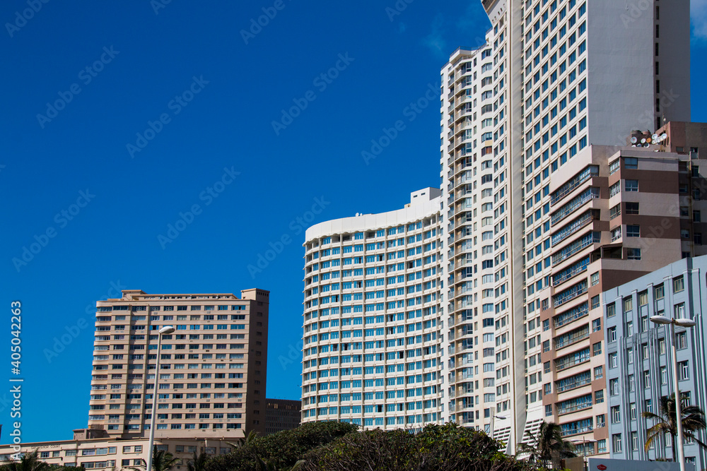 Upward View of Hotels along Durban's Golden Mile Upward View of Hotels along Durban's Golden Mile