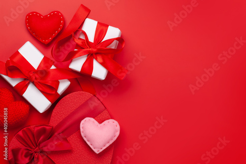 Valentines day gift boxes and hearts © karandaev