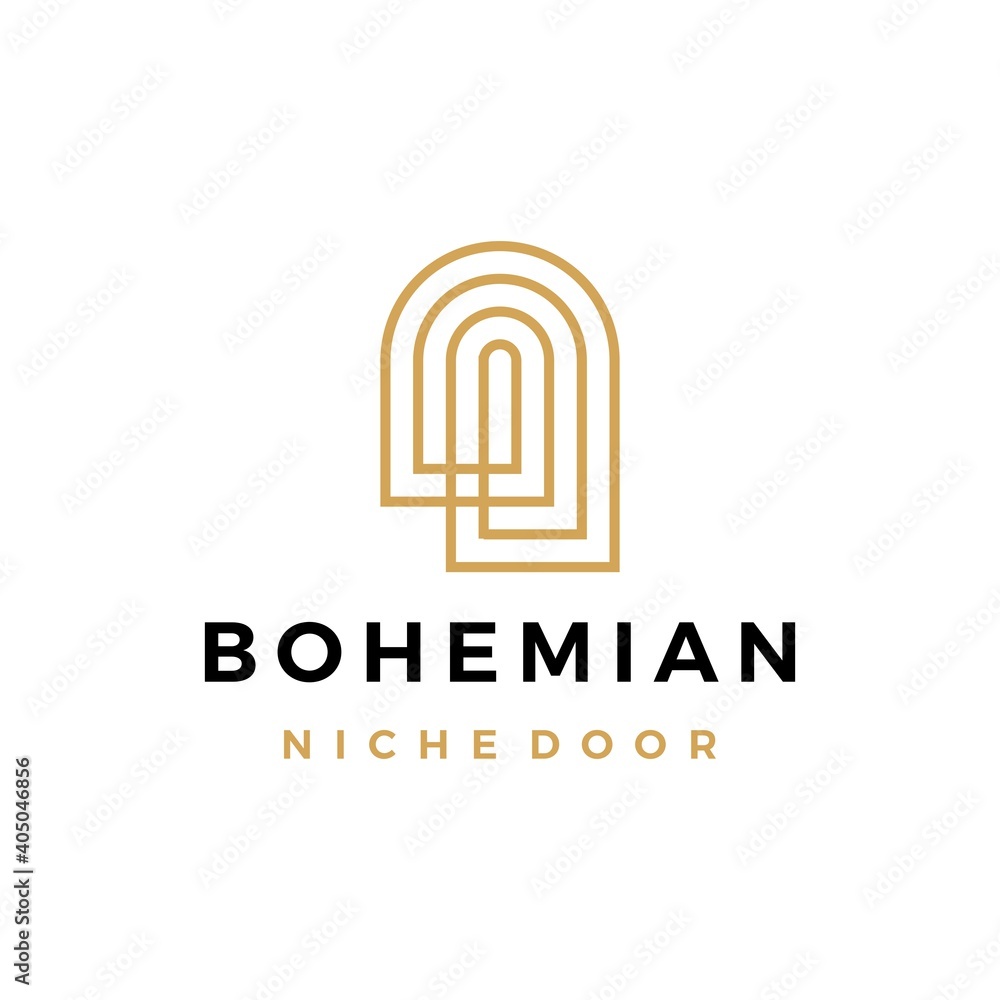boho niche door bohemian logo vector icon illustration boho niche door bohemian logo vector icon illustration
