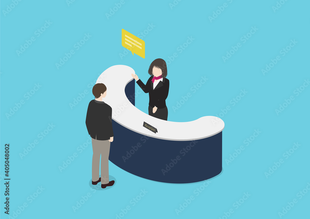 受付 案内 フロント 窓口 カウンターのイラスト素材 Stock Vector Adobe Stock