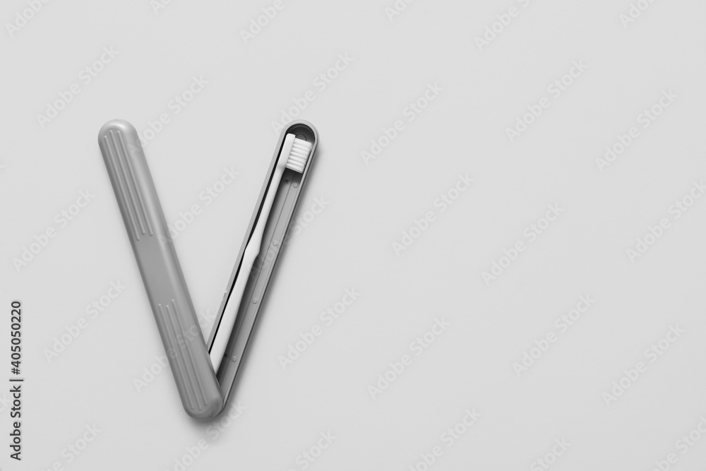 Obraz premium Toothbrush and case on light background