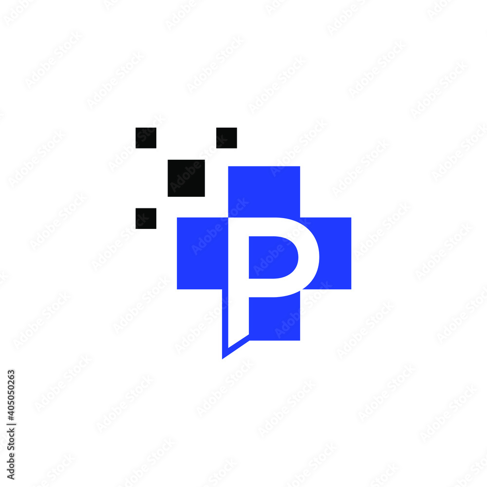 p medical tech logo creative vector idea p medical tech logo creative vector idea