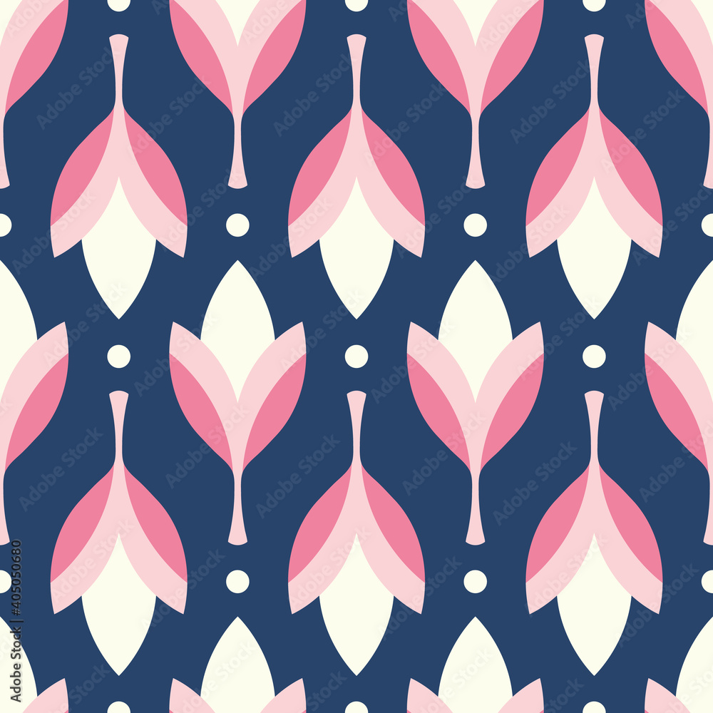Floral pattern design. Pretty vector seamless repeat of fuchsia flowers. Floral pattern design. Pretty vector seamless repeat of fuchsia flowers.