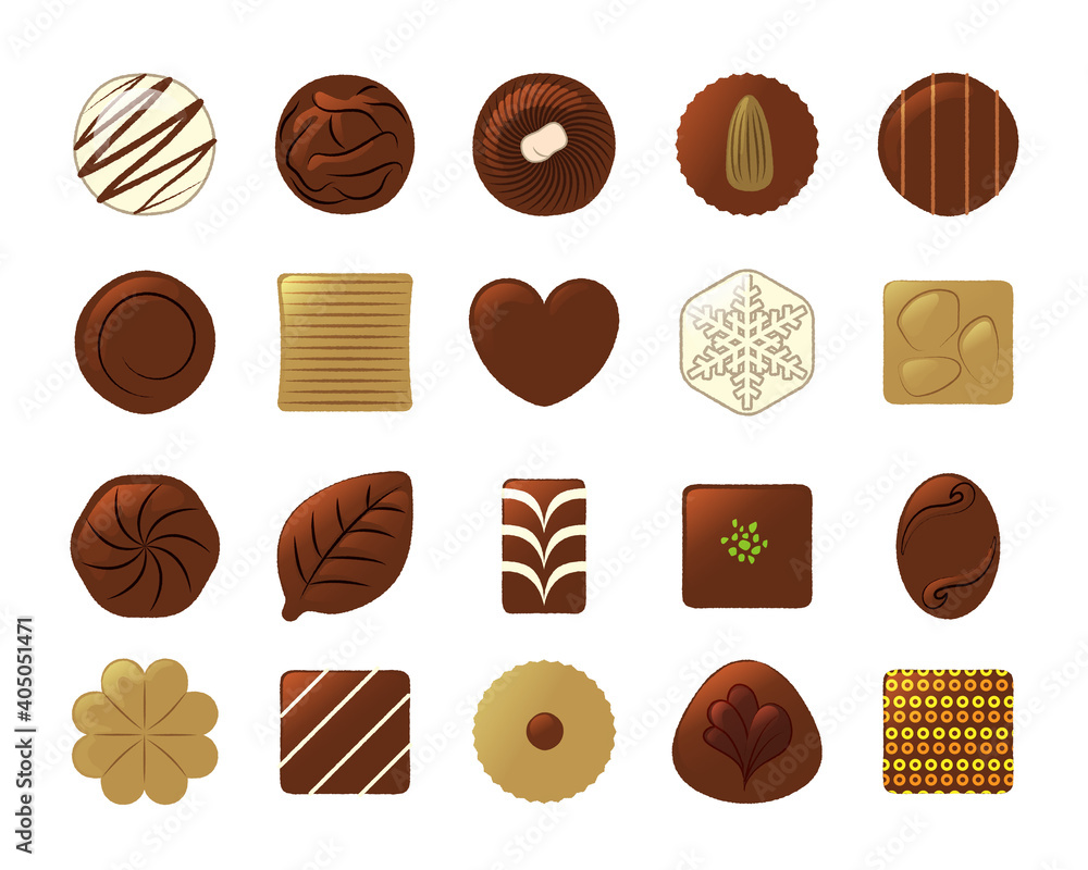 Chocolate illustration set / vector