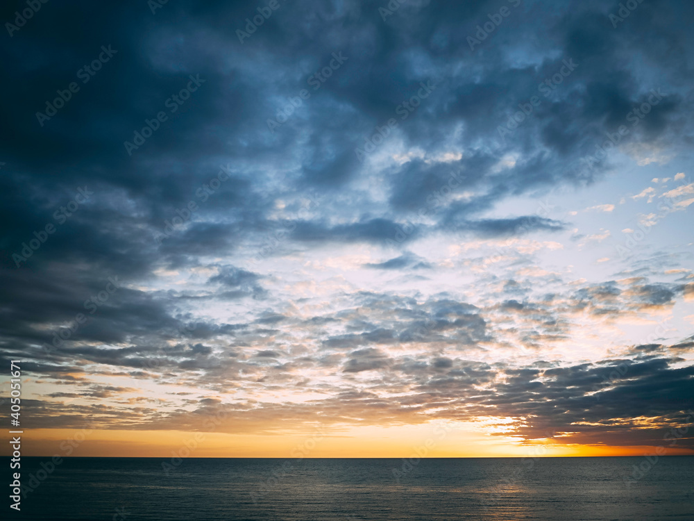 Fototapeta premium Dark clouds over a British coastline