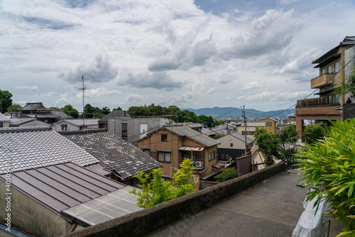 Houses with ancient architecture in Kyoto , Japan © Quang