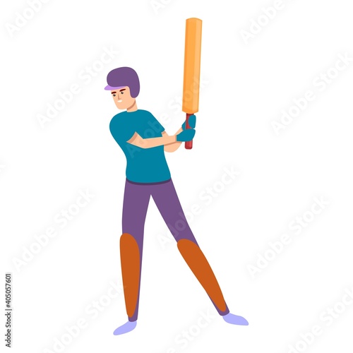 Cricket kid match icon. Cartoon of cricket kid match vector icon for web design isolated on white background