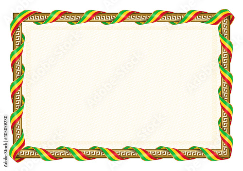 Horizontal frame and border with Mali flag