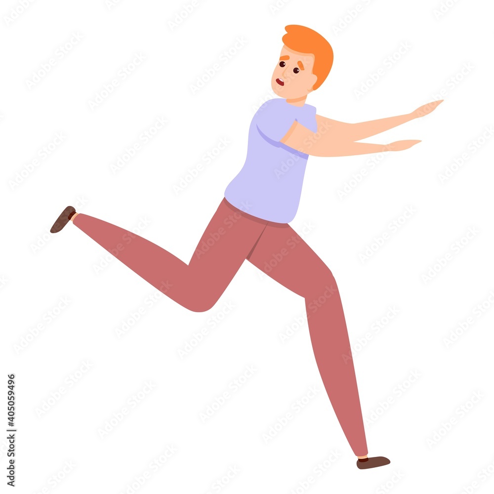 Scared run icon. Cartoon of scared run vector icon for web design isolated on white background Scared run icon. Cartoon of scared run vector icon for web design isolated on white background