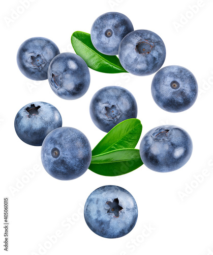 Organic fresh blueberry isolated on white