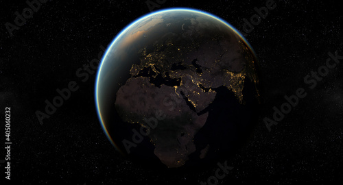Planet Earth as seen from space, 3D illustration