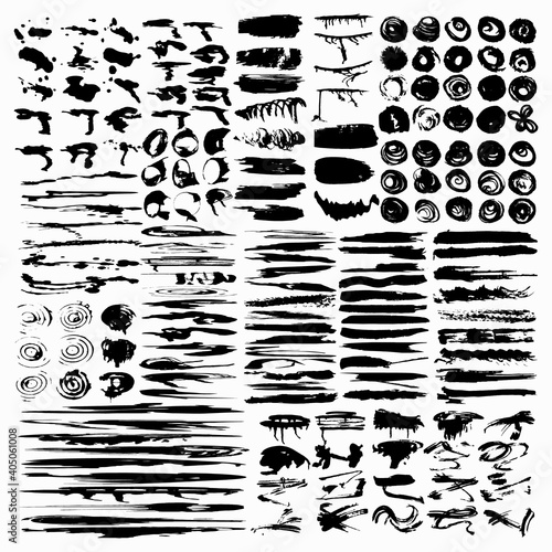 icon of isolated ink spots and lines. Flat abstract symbols compilation for your web design.