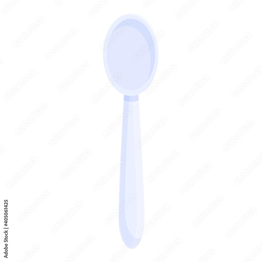 Biodegradable plastic spoon icon. Cartoon of biodegradable plastic spoon vector icon for web design isolated on white background Biodegradable plastic spoon icon. Cartoon of biodegradable plastic spoon vector icon for web design isolated on white background