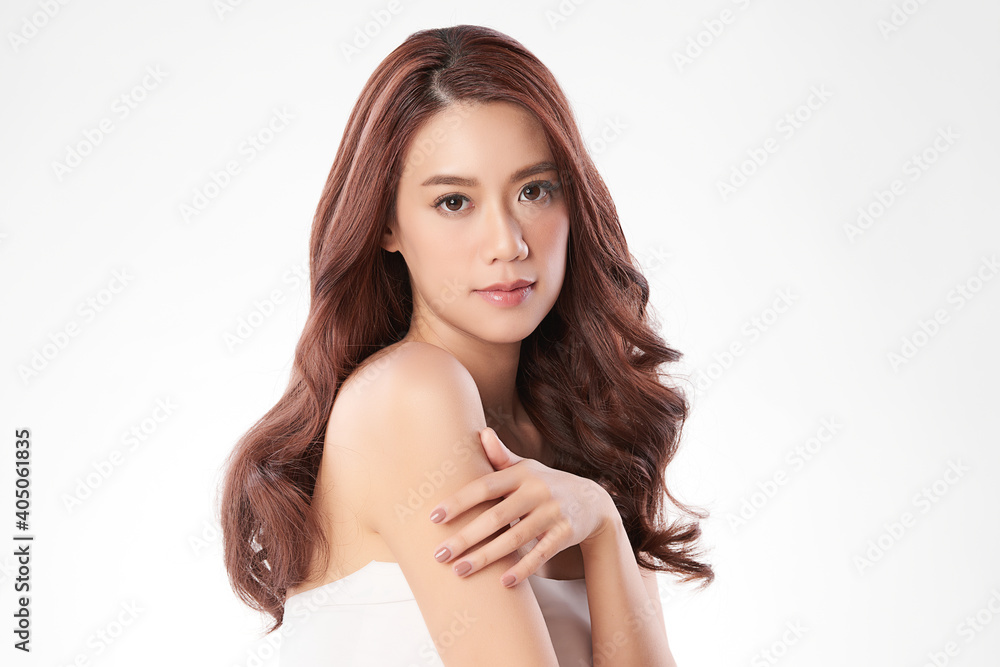 Beautiful young asian woman with clean fresh skin on white background, Face care, Facial treatment, Cosmetology, beauty and spa, Asian women portrait Beautiful young asian woman with clean fresh skin on white background, Face care, Facial treatment, Cosmetology, beauty and spa, Asian women portrait