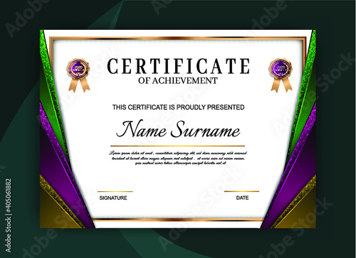 Modern certificate template, Certificate design of achievements. 