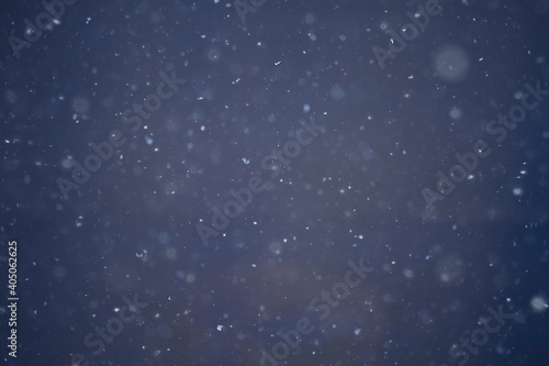 blurred background snowfall nature, abstract falling snowflakes design