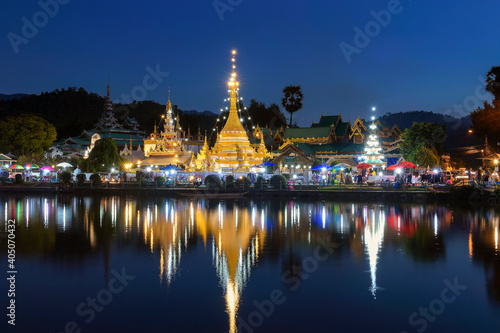 Wat Jongklang the most favourite place for tourist in Mae hong son, Thailand