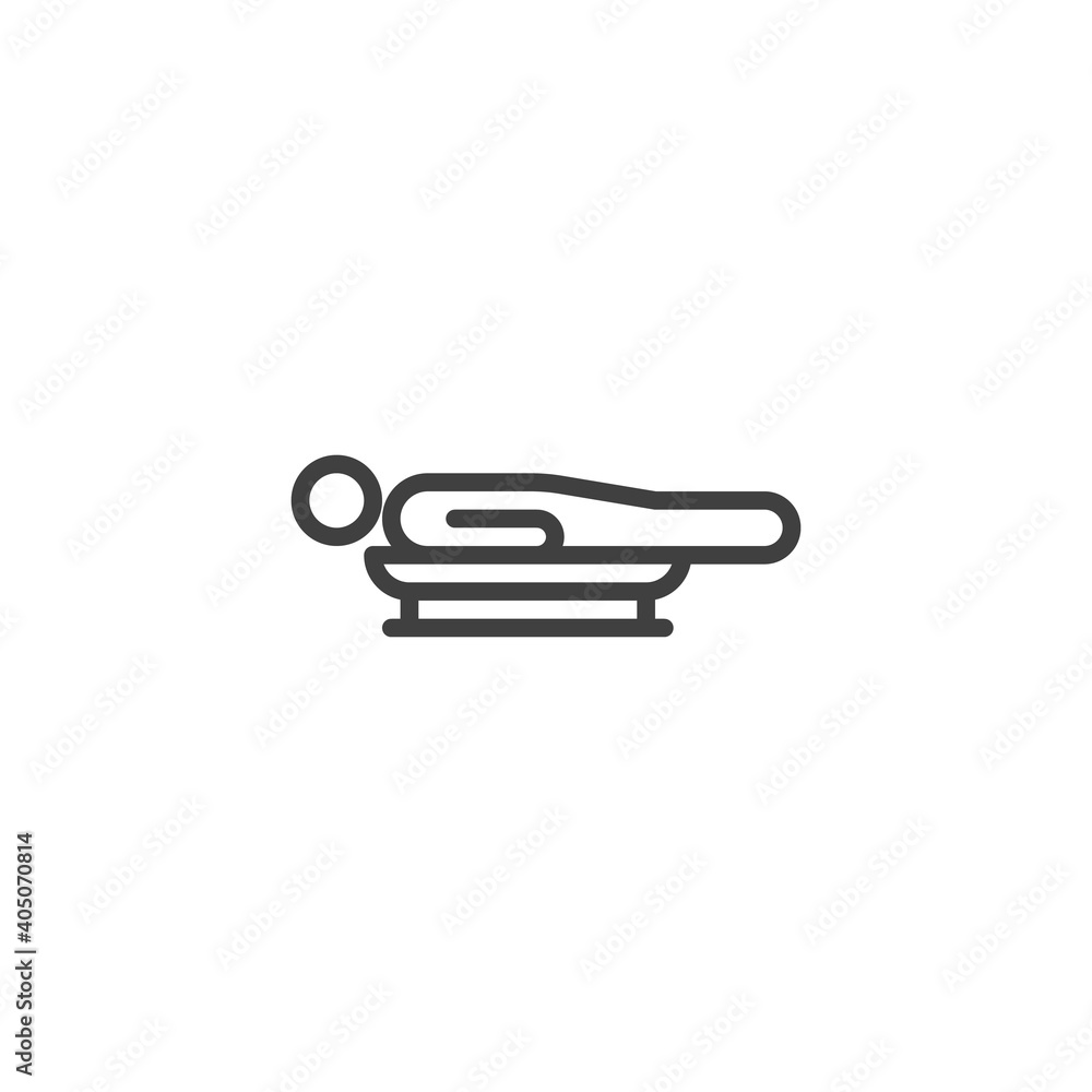 Skeleton sport line icon. linear style sign for mobile concept and web design. Bobsled sleigh outline vector icon. Symbol, logo illustration. Vector graphics