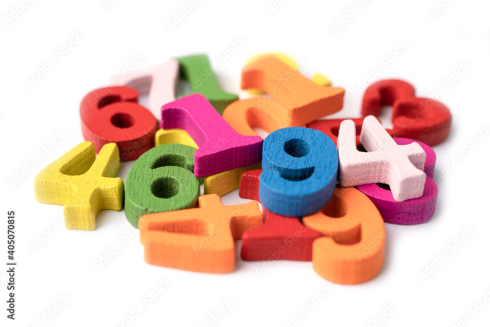 Math number colorful on white background, education study mathematics learning teach concept. Math number colorful on white background, education study mathematics learning teach concept.