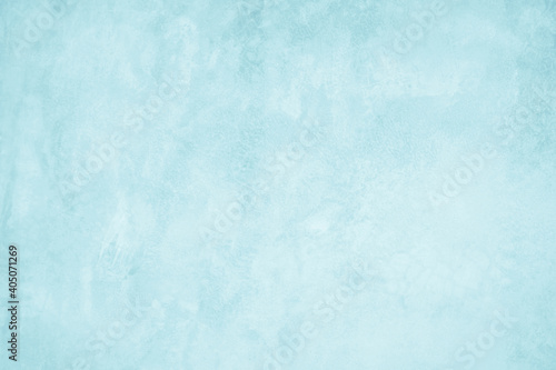 Pastel Blue and White concrete stone texture for background in summer wallpaper. Cement and sand wall of tone vintage. Concrete abstract wall of light cyan color  cement texture mint green for design.